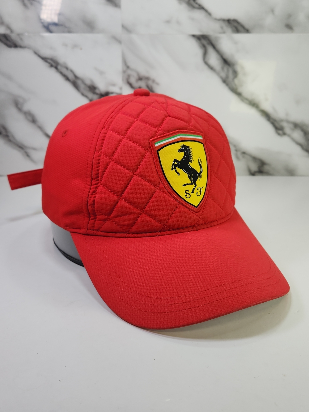 Ferrari Red Quilted Baseball Cap - Men’s Accessory Adjutable - Picture 3 of 7